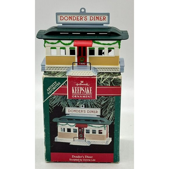 Hallmark Keepsake Donders Diner Christmas Ornament Santa Reindeer 1990 Nostalgic - Picture 1 of 9